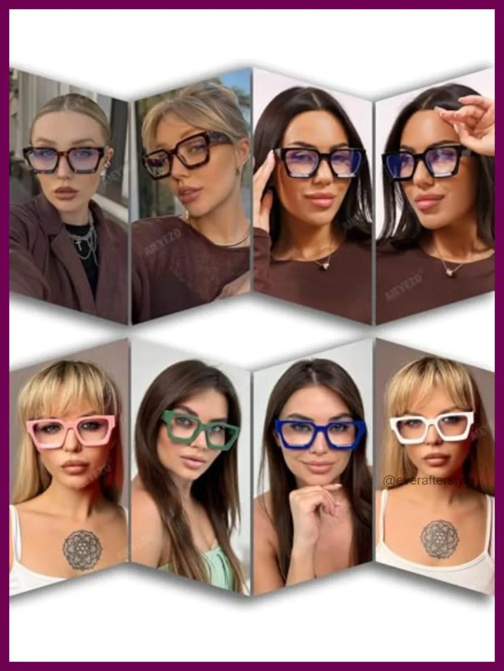 Blue Light Blocking Glasses Square Thick Frame Trendy Chic Computer Eyeglasses